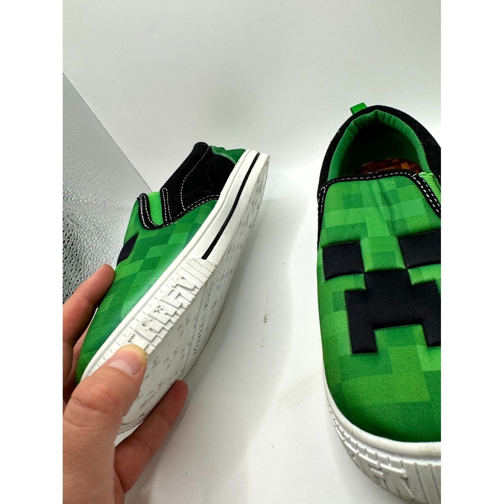 Minecraft Creeper Slip-On CBF5699AMT Boys 2 Sneaker Green Black Skateboard Shoes - Picture 6 of 10